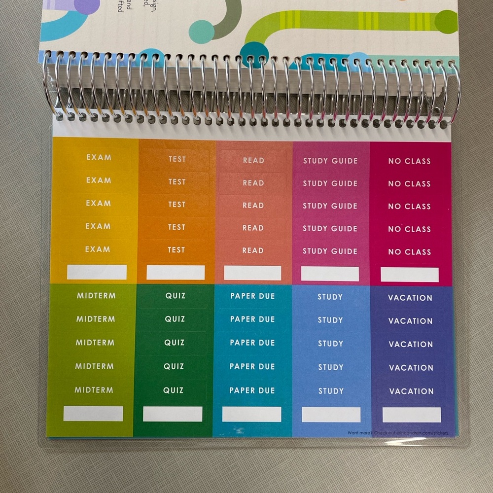 NEW Erin Condren academic vertical Planner with Colorful Tabs - Picture 11 of 11